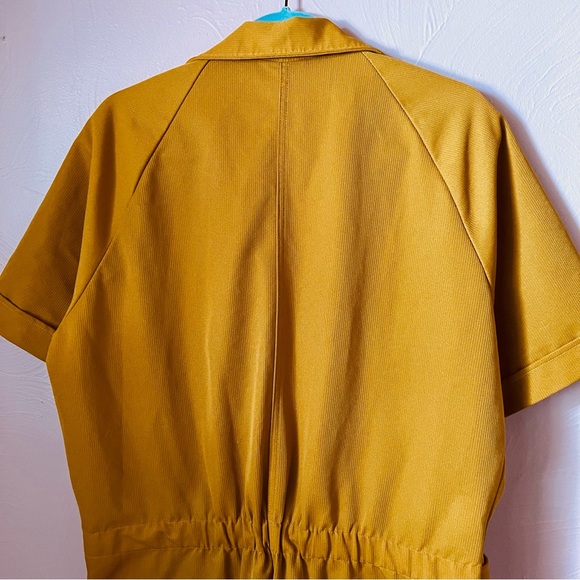 Vintage 1970s mustard coveralls jumpsuit - Picture 2 of 6